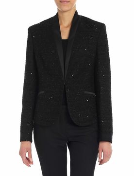 Giacca con paillettes nera