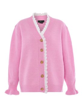 Faina Cárdigan rosa / blanco