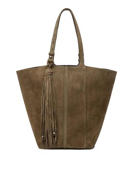 Borsa 24/7 In Pelle Scamosciata Verde Oliva