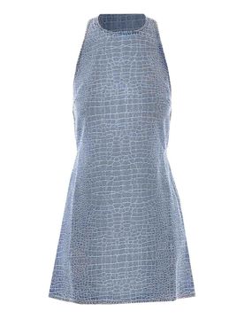 MiniVestito in denim effetto coccodrillo