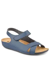 Women's Cushioned Touch-Fasten Sandals in Navy Size: 6 - Navy - Size: 6