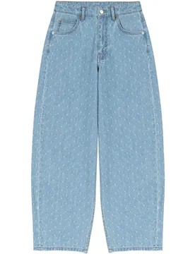Vaquero de mujer baggy jacquard y lavado a la piedra - Maje - FashionsVida