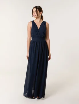 Sleeveless Wrap Front Maxi Dress - M/L / NAVY - female - Blue Vanilla - FashionsVida
