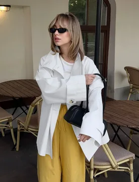 Retro White Trench Coat for Women Elegant Lapel Long Fashionable Autumn Clothing - Aliexpress - FashionsVida