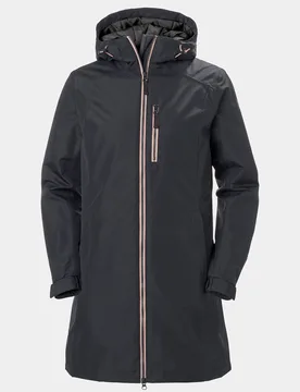 Women's Long Belfast Insulated Winter Jacket Grey M - Ebony Grey - Female - Helly Hansen - FashionsVida