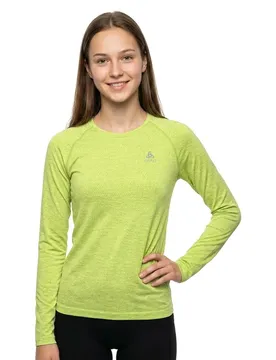 Maglietta A Maniche Lunghe Crew Essential Seamless Shadow Lime Melange M