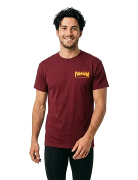 T-shirt à Manches Courtes Thrasher Flame Dot Burgundy S