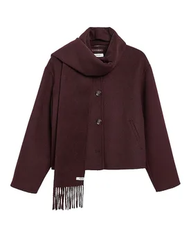 Comma Wolljacke rouge foncé M - Comma - FashionsVida
