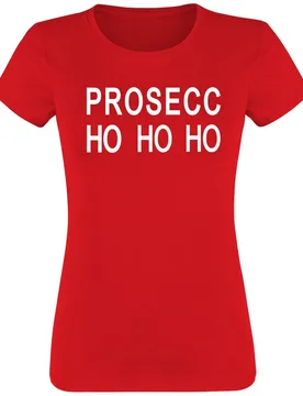 T-Shirt - Prosecc Ho Ho Ho - L bis 3XL - für Damen - Größe XXL - rot - Frauen - female - Alkohol & Party - FashionsVida