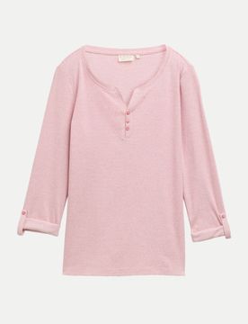 Langarmshirt mit Turn-Up-Funktion Rosa M
