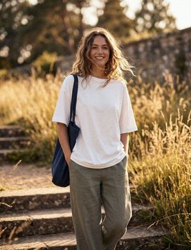 T-shirt basic in cotone - bianco