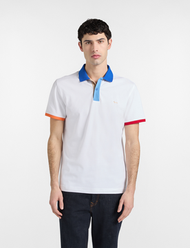 Harmont&blaine polo con collo ed orli a contrasto uomo bianco