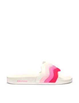 Ciabatte 1908 Curly Padded Stripes White / Pink EU 35
