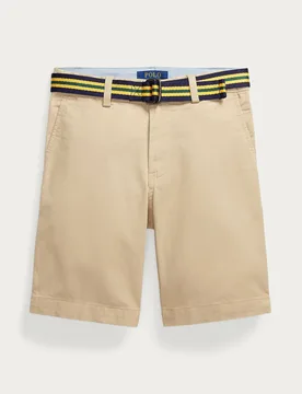 Bermuda chino beige Polo in twill di cotone stretch con cintura - Ralph Lauren - FashionsVida