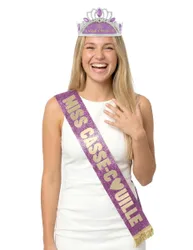 Miss Casse Couille Schärpe und Diadem Set