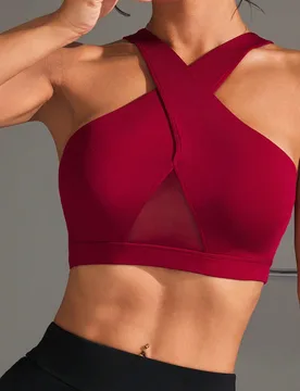 Sujetador deportivo de unicolor minimalista de moda para mujer, apto para el verano - Shein - FashionsVida