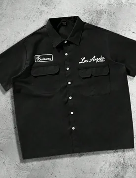 Camisa holgada y casual con bolsillos cargo para hombres de talla grande, camisa de manga corta con botones y diseño de múltiples bolsillos, estilo - Shein - FashionsVida