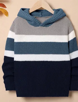 Suéter con capucha de rayas oversize para niños - Shein - FashionsVida