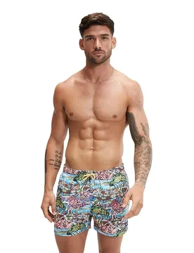 Printed Leisure 14´´ Swimming Shorts Seaweed Green / Fandango Pink / Tranquil Blue / Curious M Men - Speedo - FashionsVida