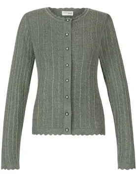Trachtenstrickjacke Jasmina (salbei, Gr. 48) von Heimatgwand für Damen, Oberteile, 50% Baumwolle, 50% Polyacryl - Stockerpoint - FashionsVida