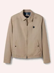 Baumwoll Blouson, normale Größen#untersetzte Größen, Farbe Beige, 58, reine Baumwolle leicht und atmungsaktiv Herren