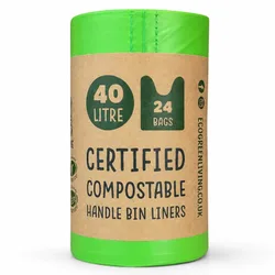 Compostable Bin Bags - 40L - Roll of 24