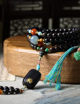 Medicinal Agarwood Multi-Coil Bracelet Original Nine-Tailed Fox Five Sutras Chinese-Style Prayer Bead Necklace - Aliexpress - FashionsVida