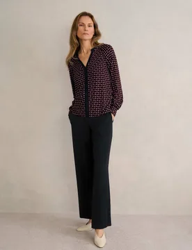 Elasticated Waist Wide Leg Trousers Black female - Hobbs - FashionsVida