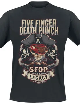 T-Shirt - Jollyroger - S bis 5XL - für Männer - Größe 5XL - schwarz - Lizenziertes Merchandise! - Männer - male - Five Finger Death Punch - FashionsVida