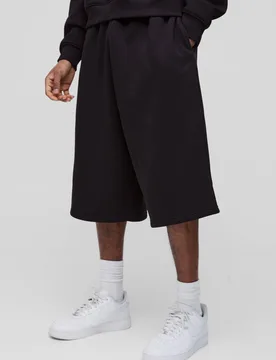 Men's Tall Essential Longline Jersey Shorts Black Size Large Black L - boohooMAN - FashionsVida