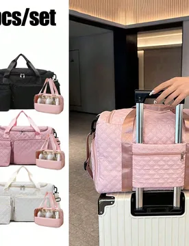 Juego de bolsas de viaje, incluye 1 bolsa grande, 1 bolsa pequeña y 1 bolsa de maquillaje mediana, se puede usar como bolso de mano, bolso de hombro, - Shein - FashionsVida