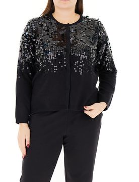Cardigan con paillettes NERO XL