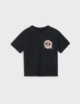 T-shirt in cotone con stampa sul retro Minnie Mouse - grigio scuro