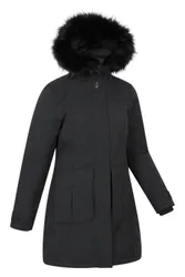 Women's 'Aurora' Waterproof Camping Outdoors Rain Down Jacket in Jet Black Size: 18 - Jet Black - Size: 18