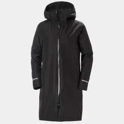 Women's Aspire Long Hooded Raincoat Black M - Black - Female