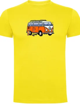 T-shirt à Manches Courtes Hippie Van Skate Yellow S - Kruskis - FashionsVida