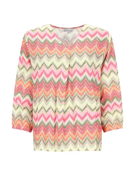 Tunikaform, Zickzackmuster D Bluse female - 46 - FashionsVida