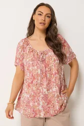 Women's Paisley Pintuck Swing Blouse in Pink Size: 18 - Pink - Size: 18