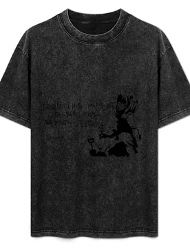 Banksy tribute climate change T-Shirt Worker Basic Short Sleeve Tee - Aliexpress - FashionsVida