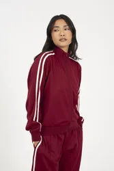 Side Stripe Zip Through Womens Sweatshirt - - Size: XL