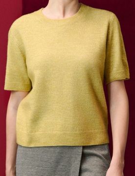 Maglia-blusa con miscela di lana - senape