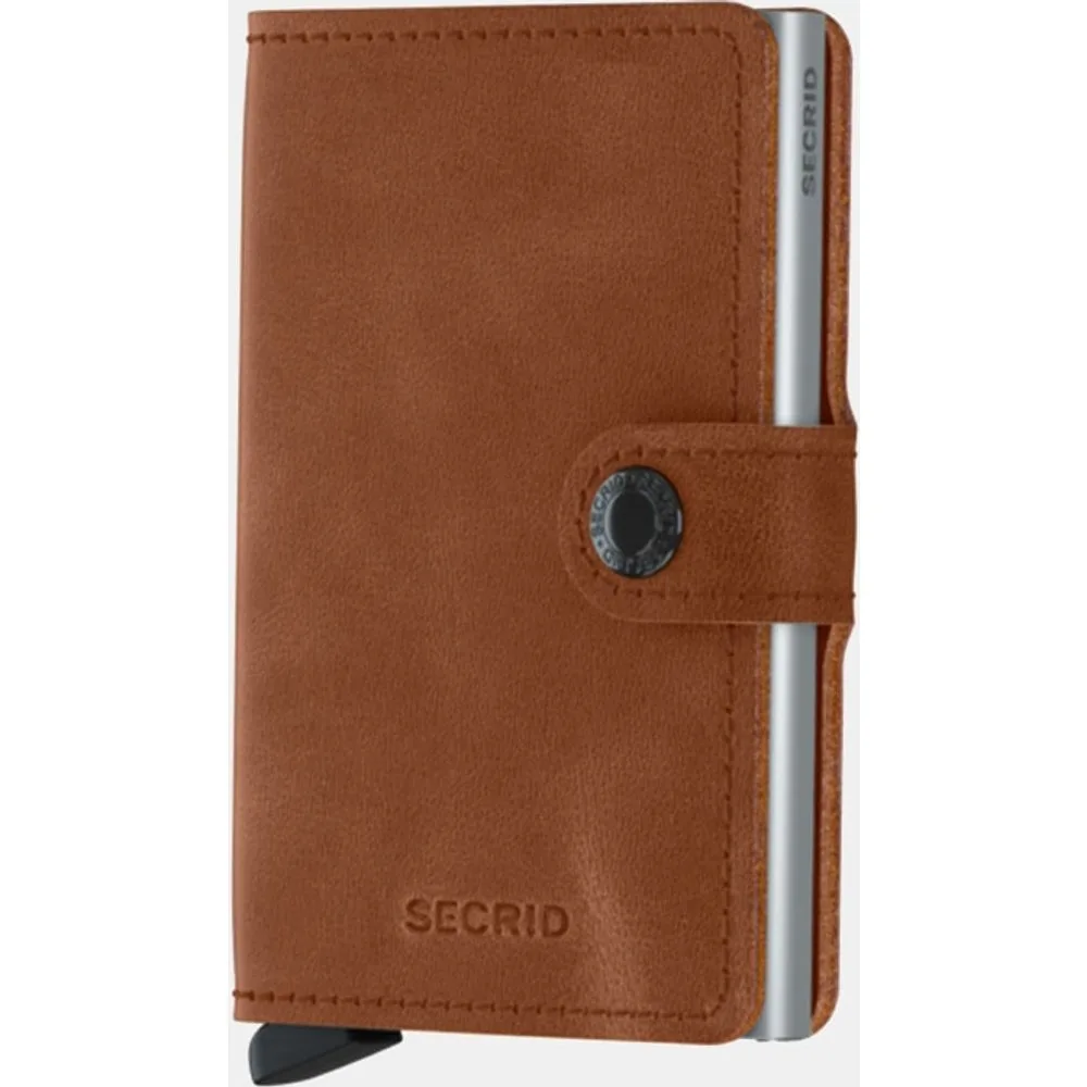 Tarjetero de piel vintage cognac con protección RFID - Secrid - FashionsVida