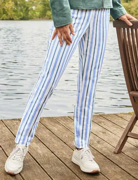 Streifenhose Figurschmeichler - Weiß gestreift - female - Size: 50 - Avena - FashionsVida