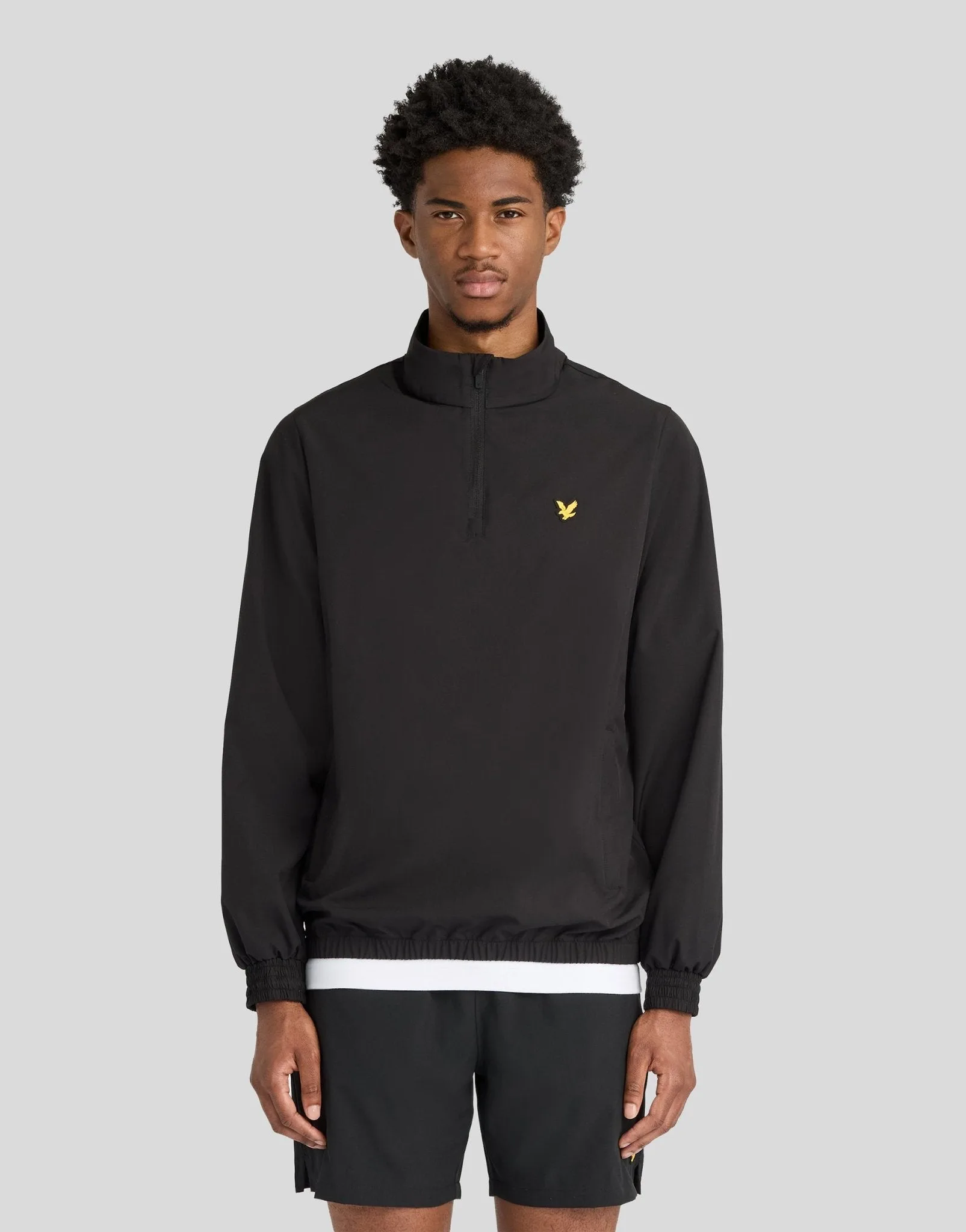 Men's Padel 1/4 Zip Overshirt Jet Black - Lyle & Scott - FashionsVida