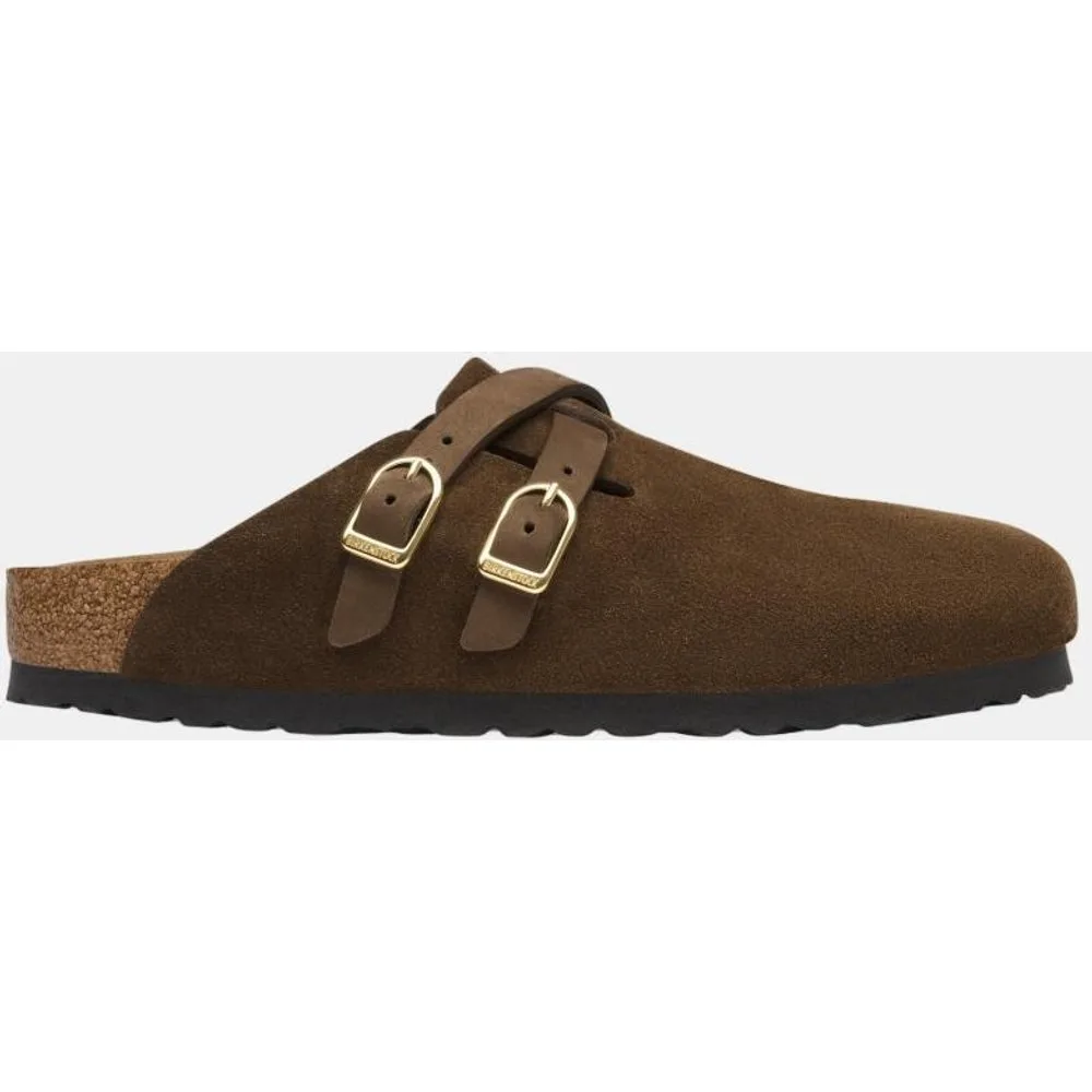 Zueco de mujer en ante con correas en cuero engrasado - Birkenstock - FashionsVida