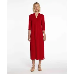 Vestido de punto circular con pliegue central