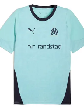 T-shirt à Manches Courtes Entraînement Olympique Marseille 25/26 Safe Lake / White S - Puma - FashionsVida