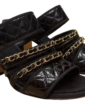 Chain Embellished Strap Sandals - Chanel - FashionsVida