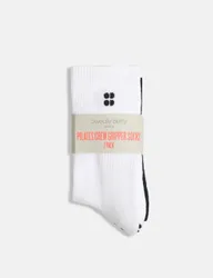Pack Cotton Rich Pilates Crew Gripper Socks White Mix female