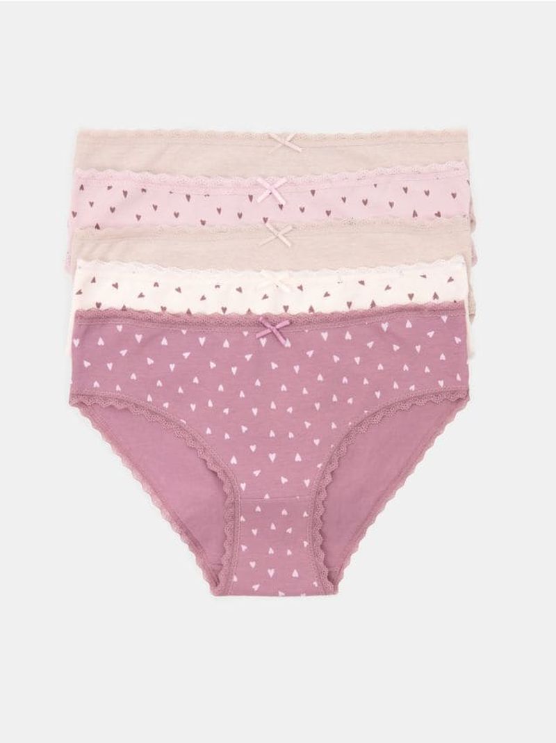 Slip in cotone con pizzo 5 pack - multicolor
